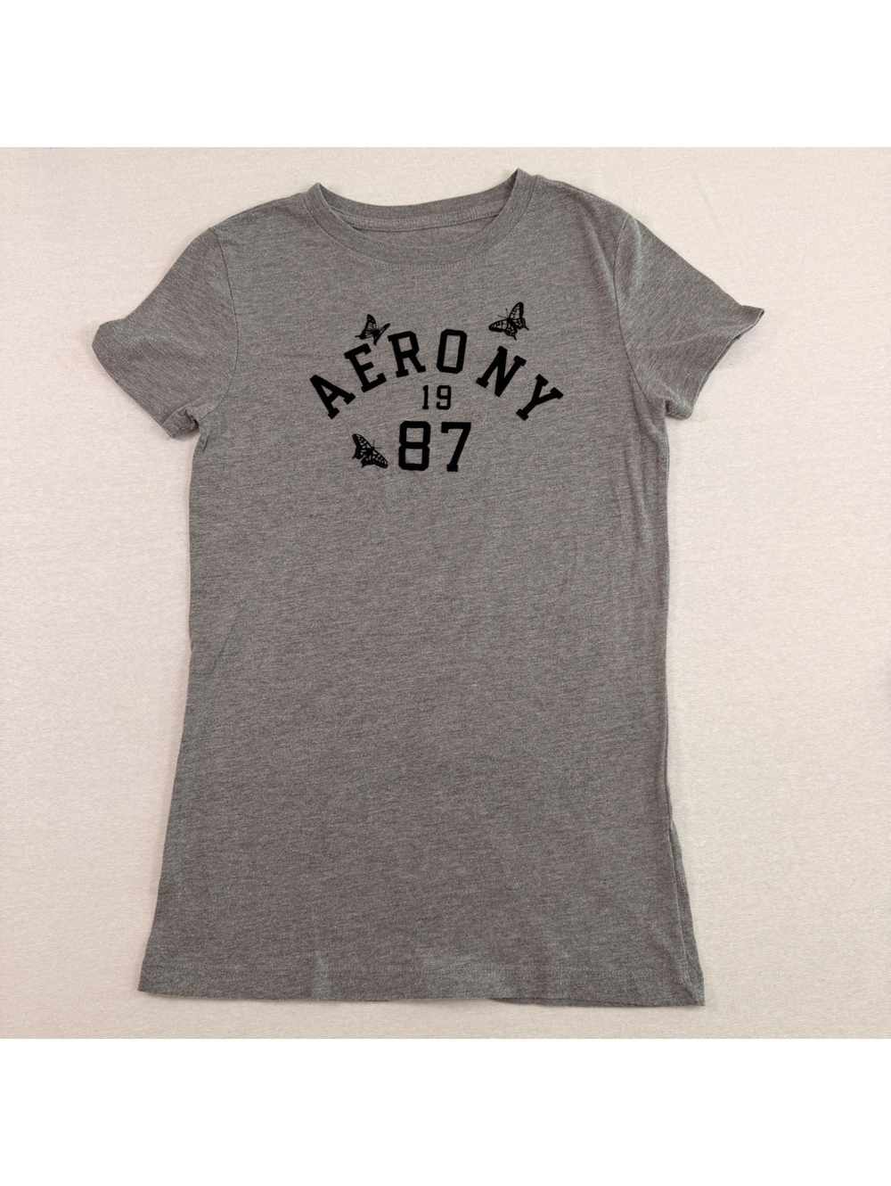 Aeropostale Y2K velvet Butterfly Graphic T Shirt Aero NY S